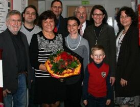 Vertreter von Jusos, 60plus, Kreis- und Stadverband sowie des Unterbezirks gratulierten Marianne Bontzol (3. v. l.)
